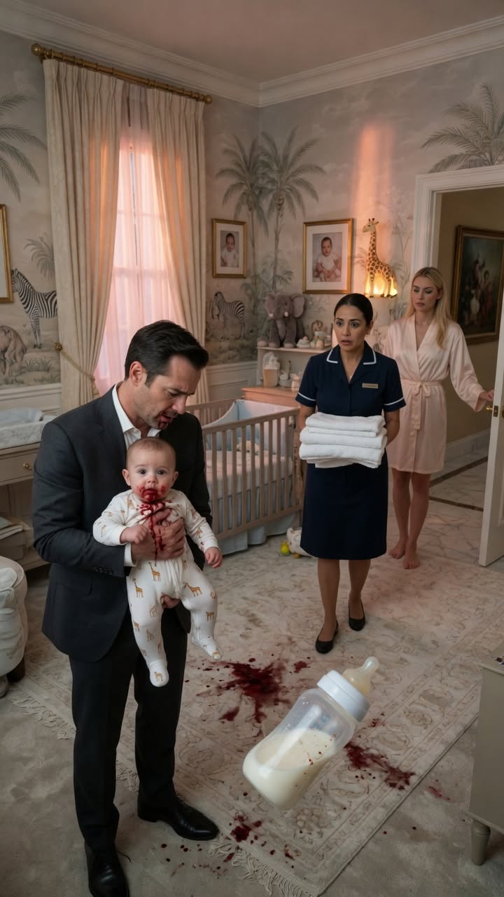 THE MILLIONAIRE’S 8-MONTH-OLD SON KEPT VOMITING ʙʟᴏᴏᴅ—BUT WHEN THE NEW NANNY LOOKED CLOSELY AT THE BABY’S BOTTLE, SHE DISCOVERED A CHILLING SECRET NO DOCTOR HAD SUSPECTED…