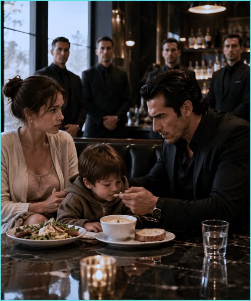 "A Single Mother Asked, “Can We Sit Here?”—The Mafia Boss Fed Her Frozen Son and Refused to Let Them Leave