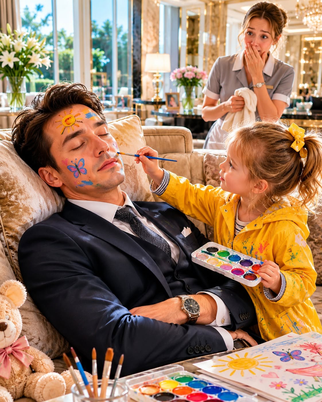 Billionaire Pretended to Sleep to Test His Maid’s Toddler Girl — What She Did Left Him in Tears