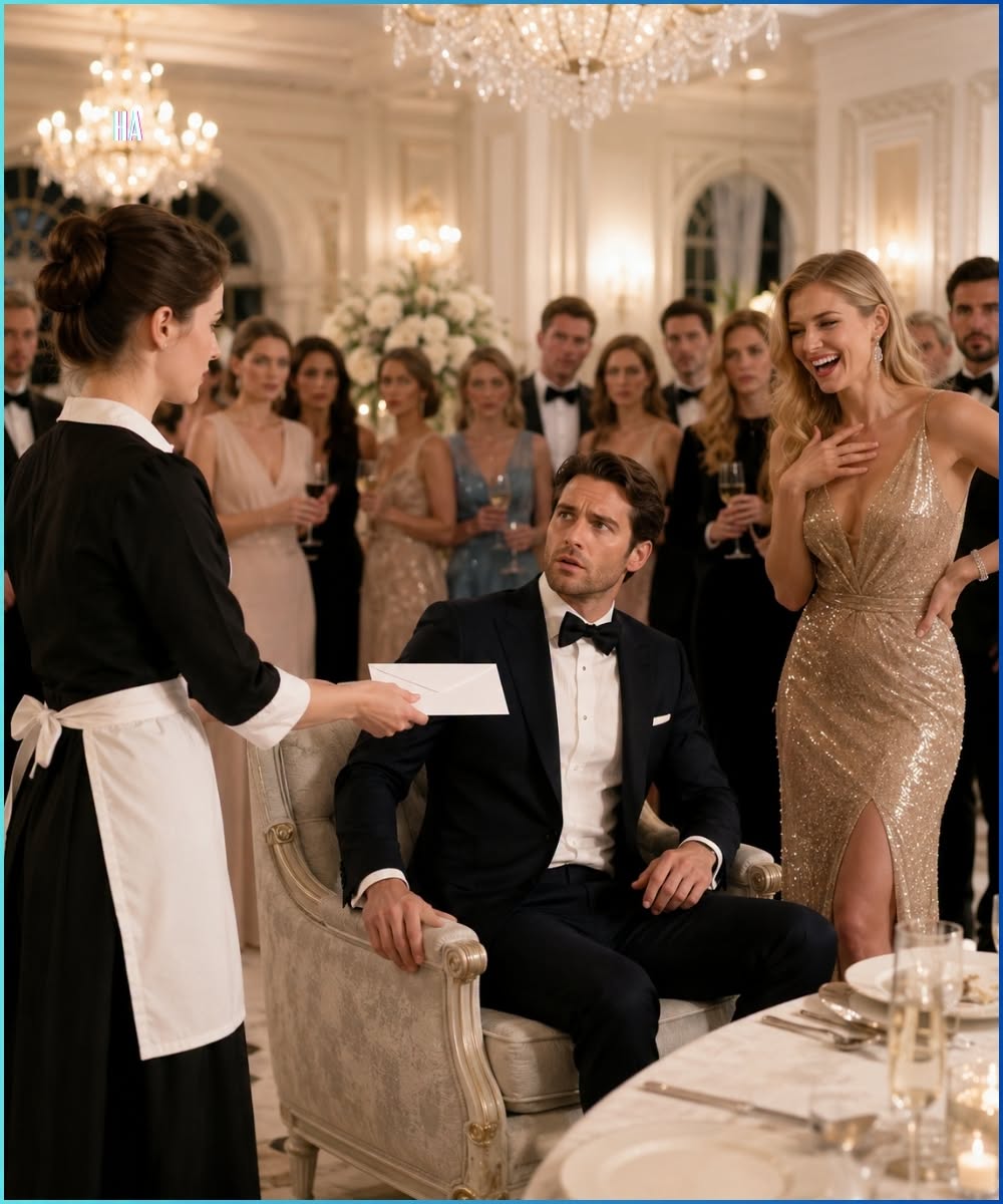 The Maid Brought a Plain Envelope to the Billionaire’s Birthday and His Fiancée Laughed Before the Whole Room Learned Who Had Saved His Family