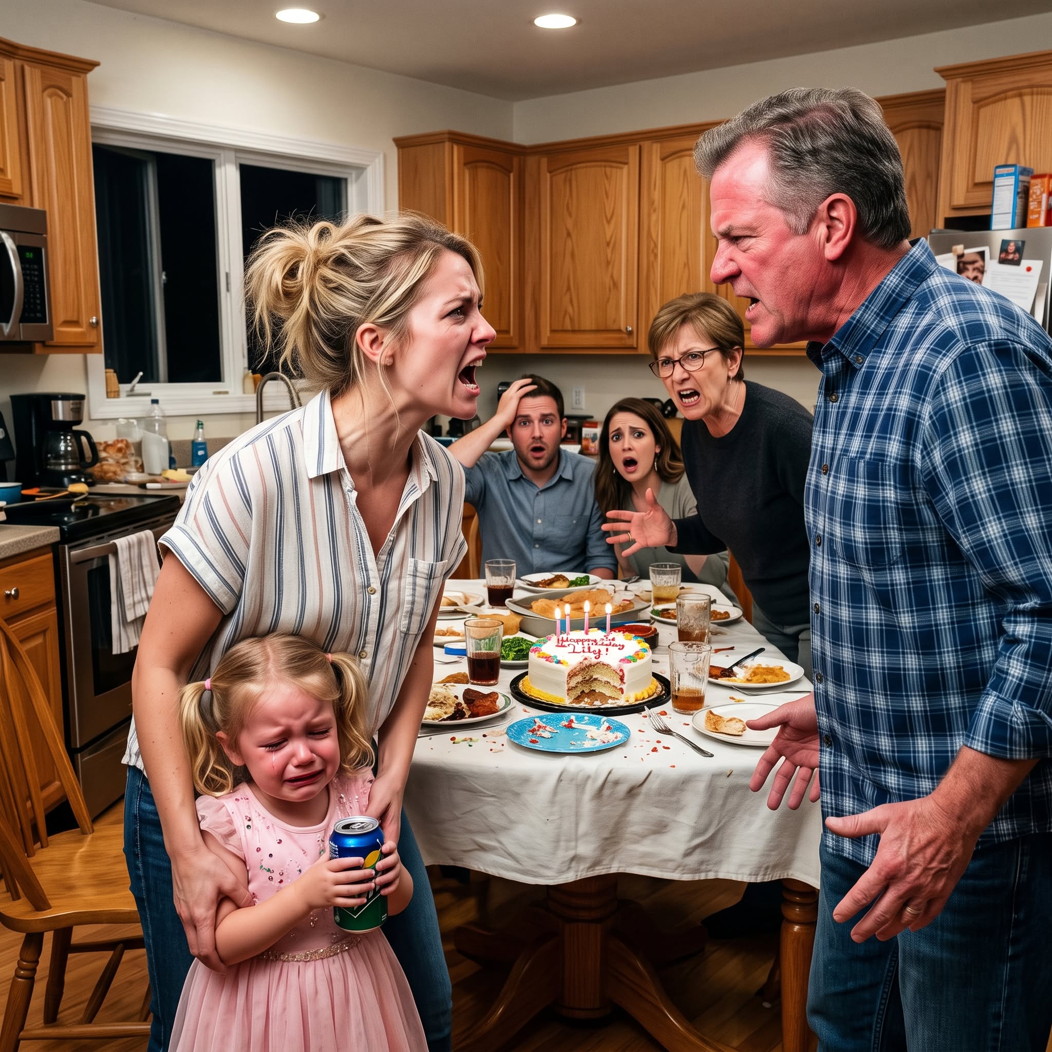 My parents invited us to my father’s birthday, but when my 3-year-old daughter took a soda without asking, he attacked her in front of everyone. As she lay unconscious on the kitchen floor, my mother said she deserved it...