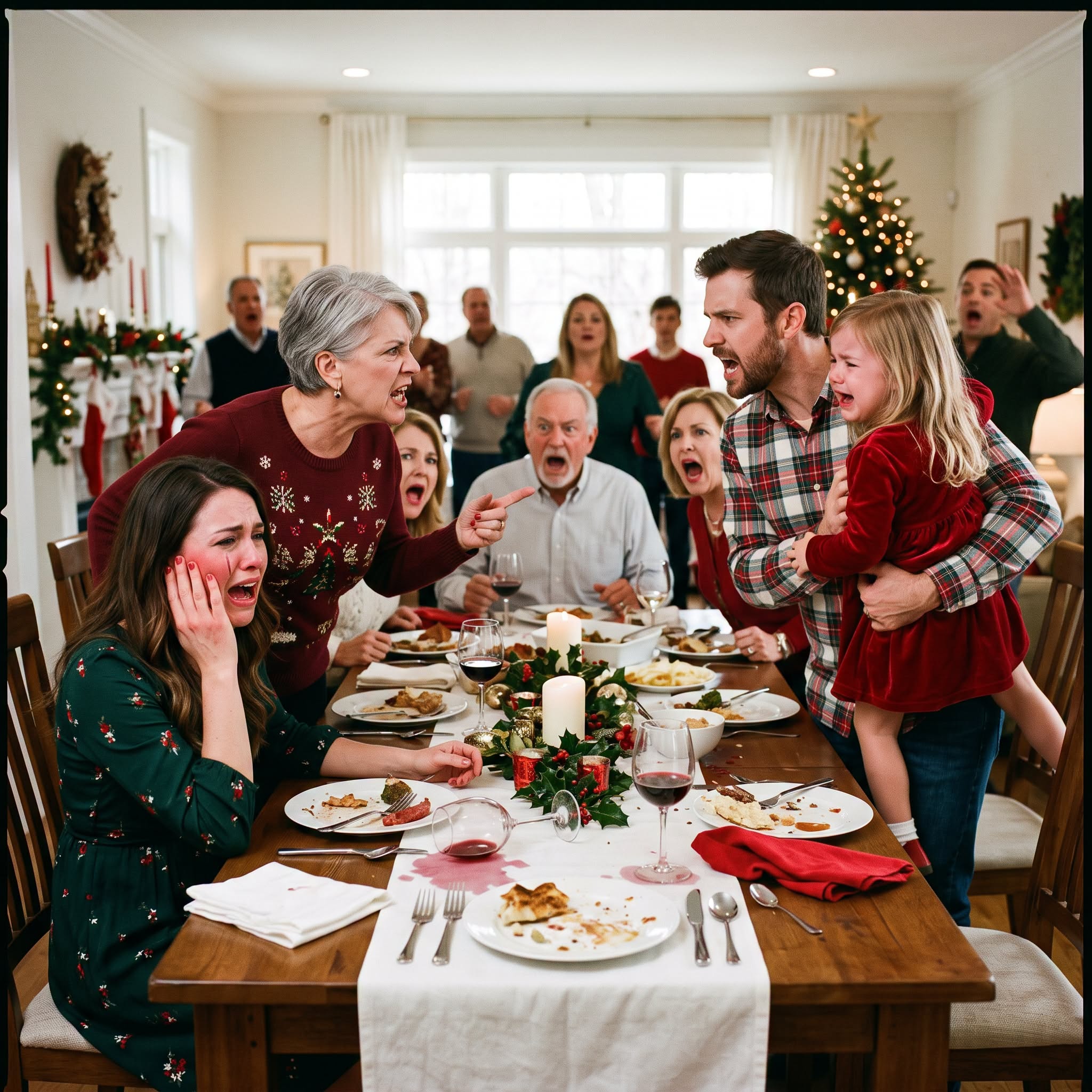 Christmas dinner broke when Vanessa smiled across the table and said Emily looked “comfortable around cheap things