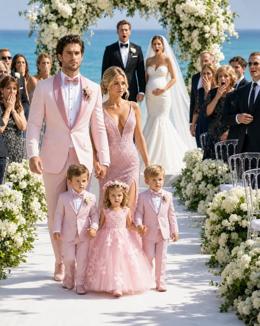 "My ex-husband invited me to his wedding because he wanted everyone to watch me break. He thought I would sit there childless and humiliated while his pregnant bride smiled beside him—but I arrived with my billionaire husband, our triplets, and the one truth Richard Hale had spent years praying would never come out.