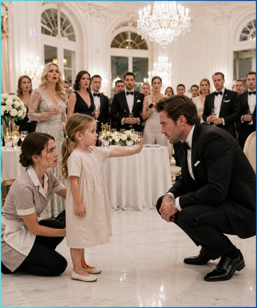The Maid’s Three-Year-Old Daughter Told the Billionaire Not to Move, and Three Minutes Later His Engagement Party Fell Silent