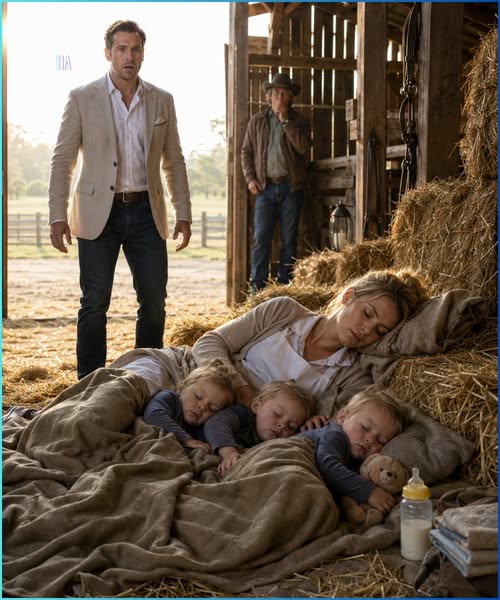 The Millionaire Found a Waitress Sleeping With His Triplets in the Barn, and the Reason She Was There Exposed the Man He Trusted Most