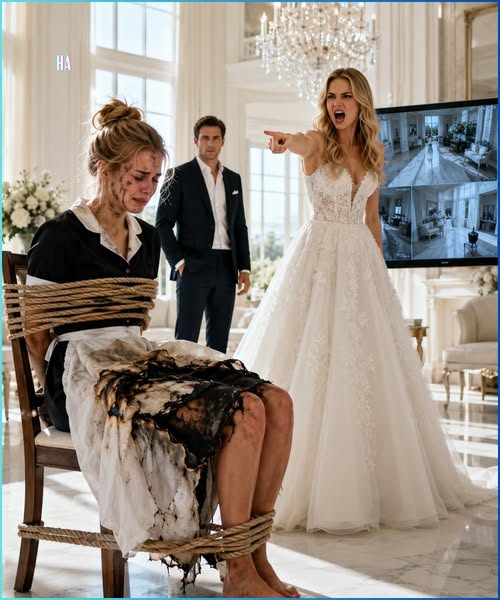 The Bride Tied the Housekeeper to a Chair Over a Burned $10,000 Dress, but the Man She Planned to Marry Had Already Seen the Footage