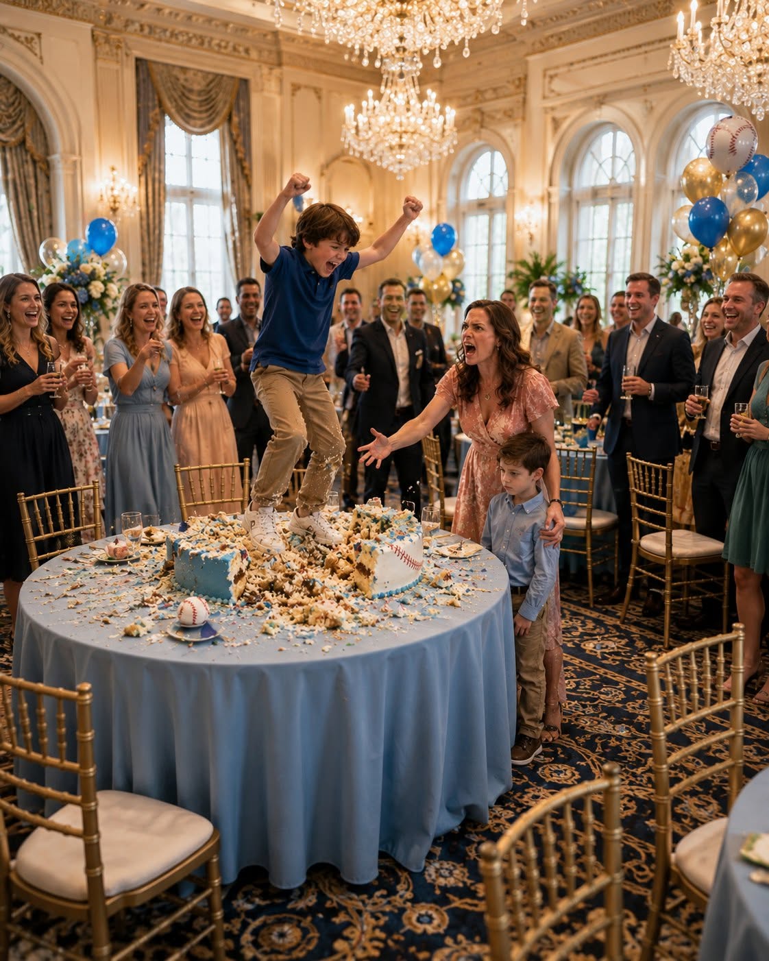 My nephew leaped into my son's birthday cake while the candles were still burning, then proudly yelled that his mom promised I'd laugh before buying him a brand-new iPhone. She expected me to keep funding her family's perfect life forever—but less than two minutes later, I quietly erased every payment that had made that life possible.