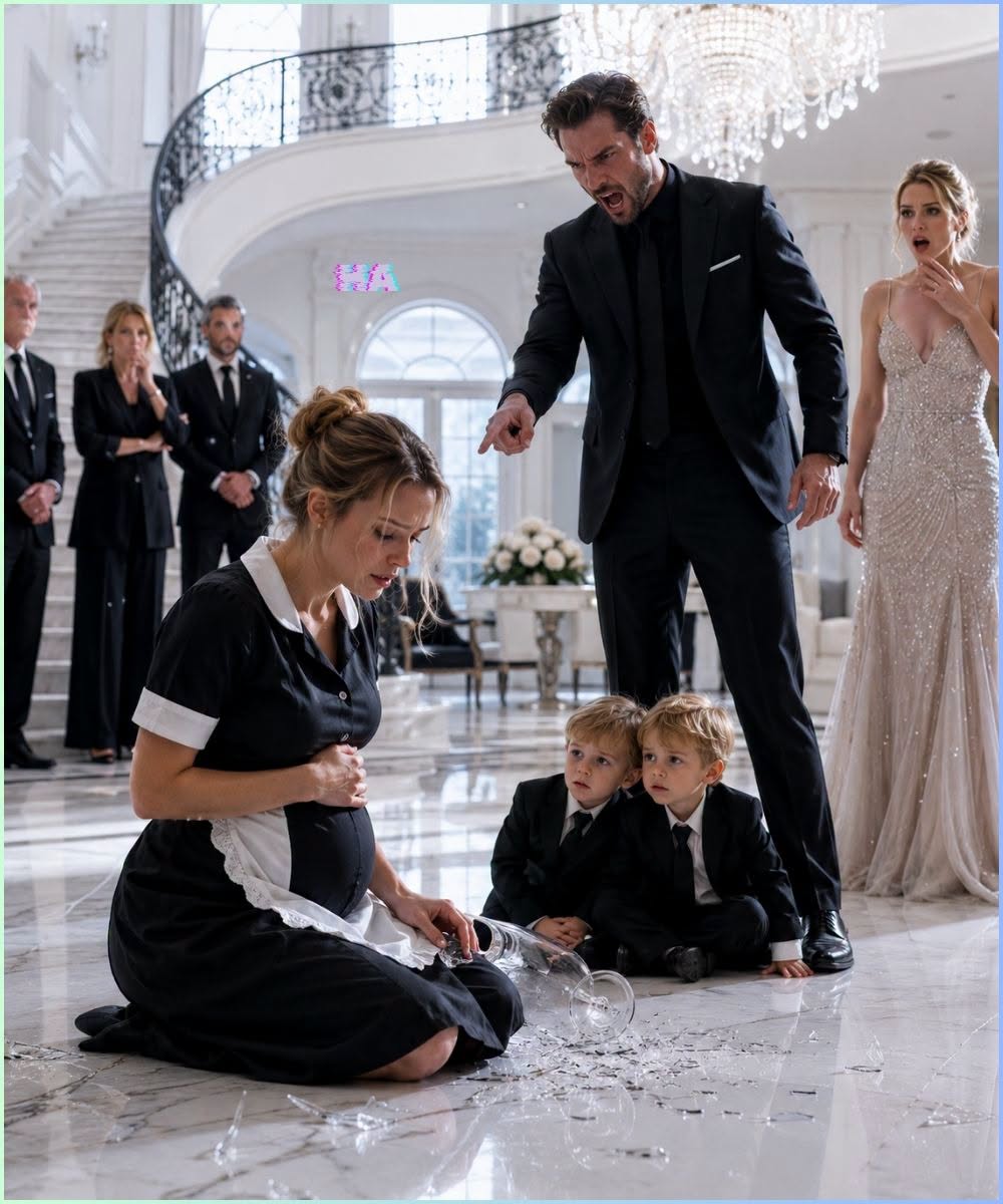 "The Billionaire Mafia Boss Fired His Maid Over One Shattered Glass, but the Twins Beneath Her Heart Exposed the Fiancée Who Had Already Chosen His Grave