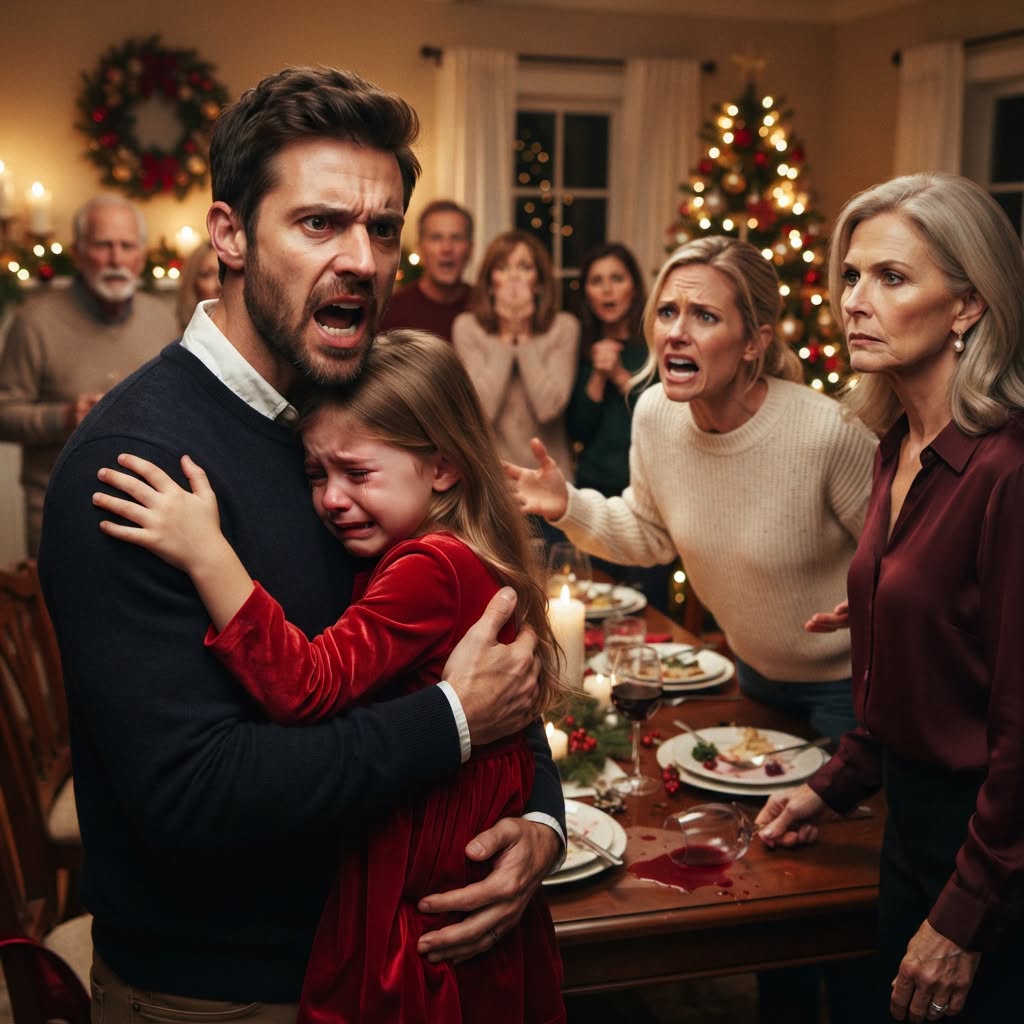 My Six-Year-Old Daughter Spilled Juice At Christmas Dinner And Whispered That She Was Sorry. Then My Mother-In-Law Slapped Her, My Wife Said She Deserved It, And No One Defended Her