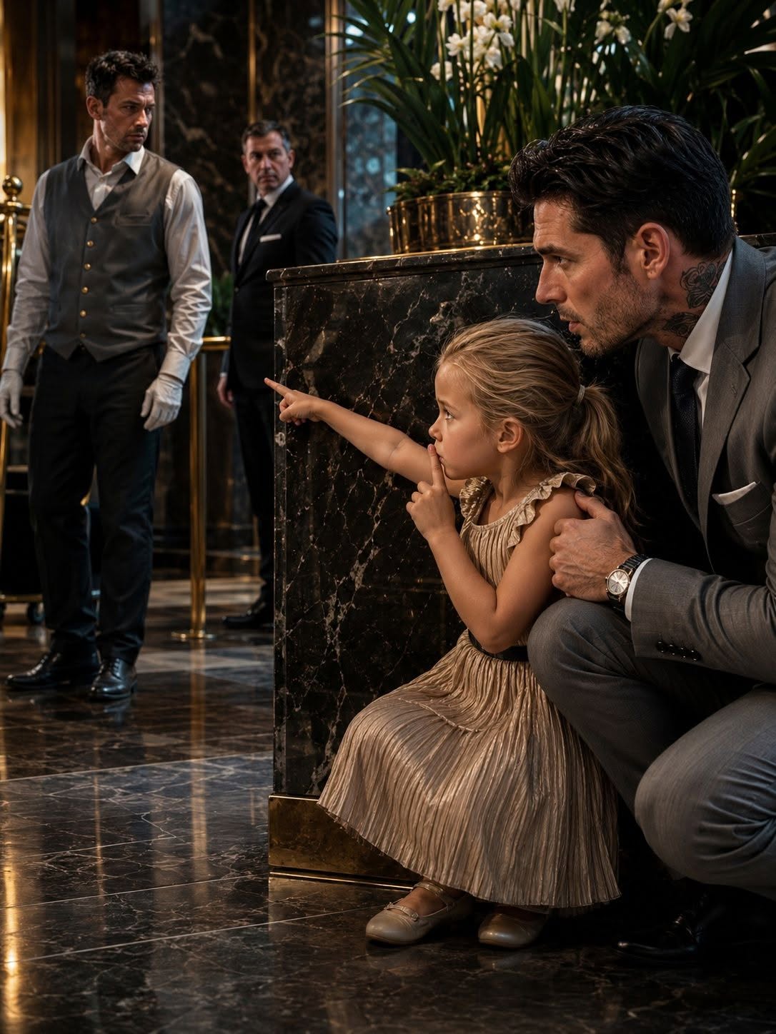 Don't Move, Sir," The Maid’s Little Girl Stopped the Mafia Boss at the Private Door—Then One Bleeding Badge Exposed the Lawyer Who Betrayed Him