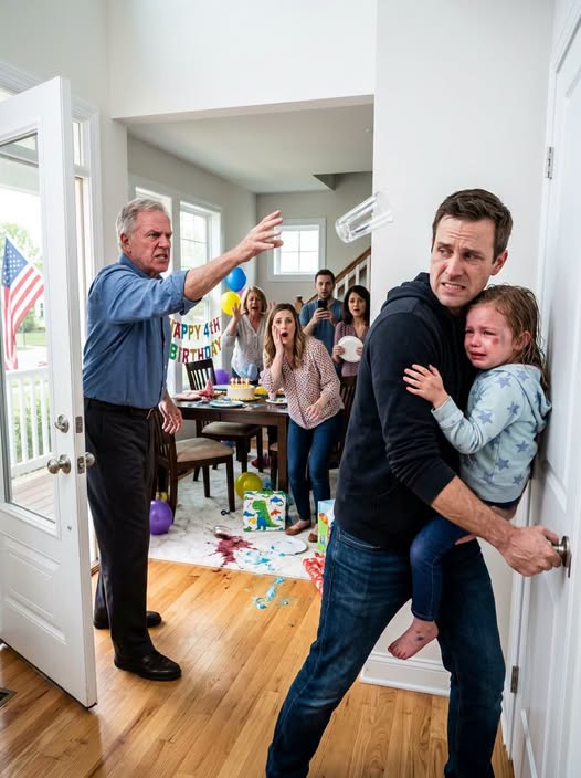 At the family party, I found my 4-year-old daughter hiding in the bathroom with her face bruised, and I could see strange round marks all over her tiny arms. While everyone sat down like nothing had happened, laughing, eating cake, and celebrating.