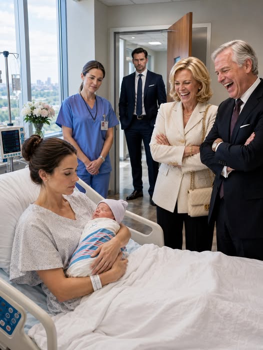 The Moment My Parents Called My Newborn “Fatherless,” Laughed at Me in My Hospital Room, and Forced Me to Give Up My Company While I Was Still in Recovery, They Had No Idea a Powerful Billionaire—The Only Man Who Could Destroy Everything They Had Spent a Lifetime Building—Was Quietly Walking Toward the Door