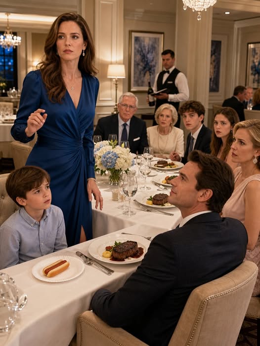 At My Father’s Retirement Dinner, My Brother Served My 8-Year-Old Son a Dry Hotdog on a Paper Plate While His Children Ate $120 Steaks, Certain the $6,500 Bill and His $12,000 Gift Would Be Quietly Paid—But When the Waiter Returned, I Rose From My Chair and Made One Announcement He Never Expected