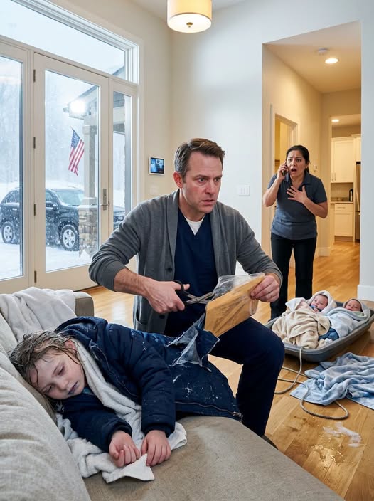 A 7-year-old girl dragged a sled carrying two babies through a deadly blizzard to reach my fortified iron gates. Her lips were blue, her hands locked around the rope. "Mommy said... you wouldn't let the monsters in," she whispered, collapsing. I'm a surgeon; I rushed them inside. As I used trauma shears to cut away her frozen coat, I found a plastic-wrapped envelope containing a secret that made my blood run completely cold...