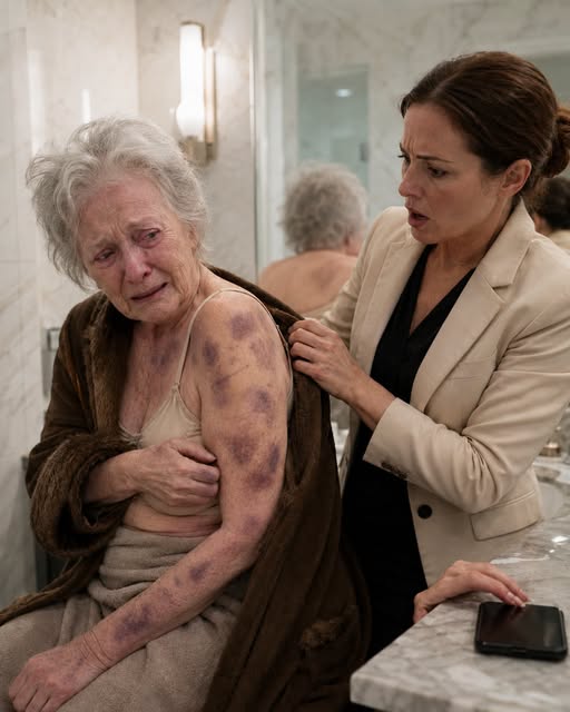 "I came home to visit my elderly mother, but when I offered to help bathe her, she shrank back in terror. “Please… don’t take off my coat,” she pleaded, her body trembling. The moment I carefully slipped it from her shoulders, I saw dark bruises and rope marks covering her fragile skin.