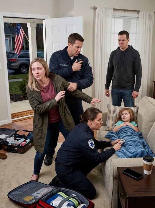"After coming home from my trip, I found my five-year-old fighting for every breath. My husband stood a few feet away, smiling like nothing was wrong. 'She needed to be taught a lesson,' he said with a shrug. My hands went numb as I called for an ambulance. The paramedics rushed in — and the second one of them looked at him, the whole room changed. Then he pulled me aside and whispered, 'Your husband is...'