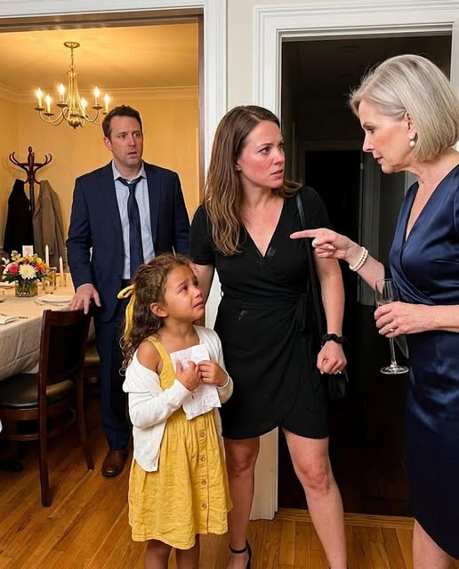 At her birthday toast, my mother pointed at my six-year-old adopted daughter and kicked her out: "You're not family." I didn't argue; I took Lena home. Two weeks later, after Mom filed a CPS report claiming my home was unsafe and Lena could be removed, I opened the support ledger that had paid for every reunion cabin. Mom went pale.