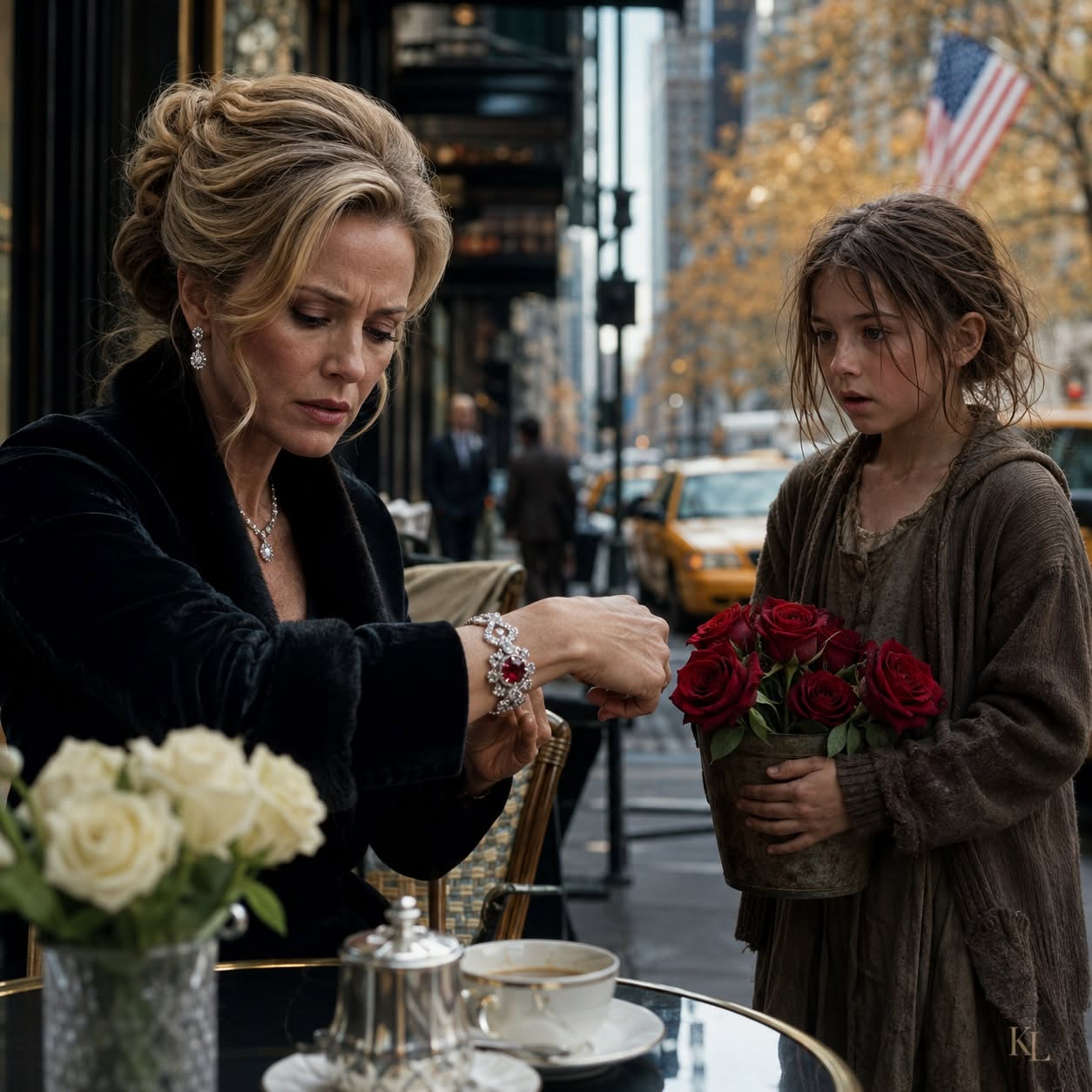**The powerful Wall Street billionaire had always believed her bracelet was one of a kind, until a barefoot flower girl recognized it and revealed a secret that left her in unbearable pain.**