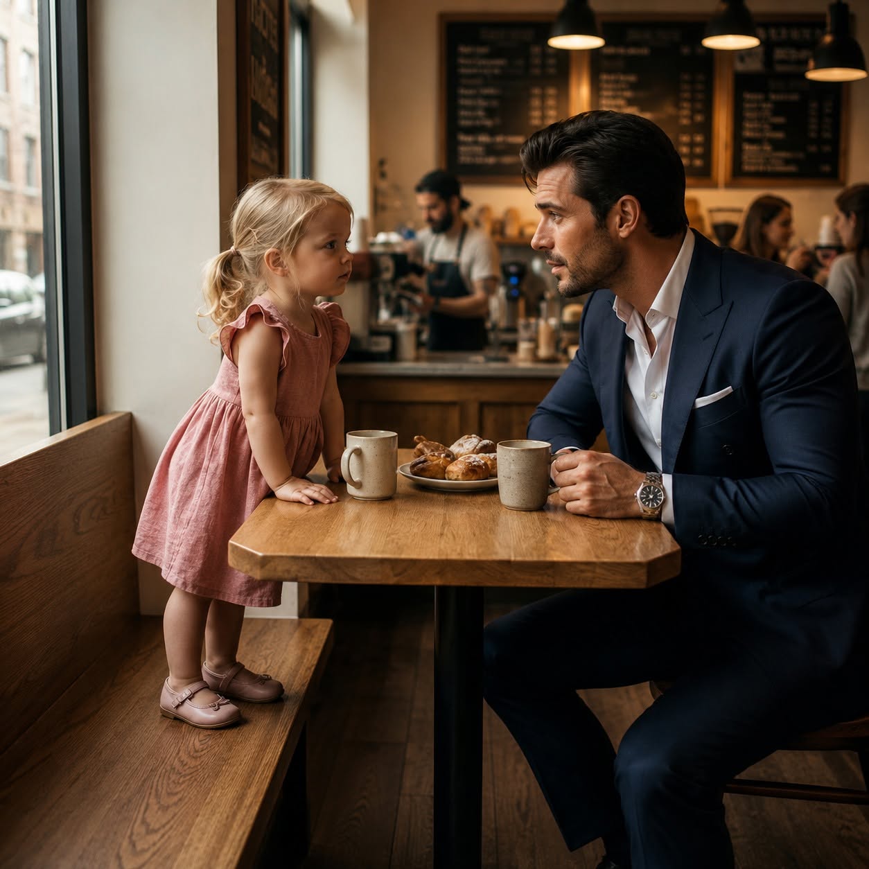 I Agreed to a Blind Date With a Divorced Teacher, But Her Four-Year-Old Daughter Climbed Into My Booth Alone and Said, “Mom’s Sick, So I Came Instead” — I Thought the Most Disturbing Part Was That She Had Taken a Bus Across the City by Herself, Until I Brought Her Home, Saw the New Dress Her Mother Had Hidden for Me, and Heard the feverish woman at the door whisper something that made this feel like far more dangerous than one missed date.