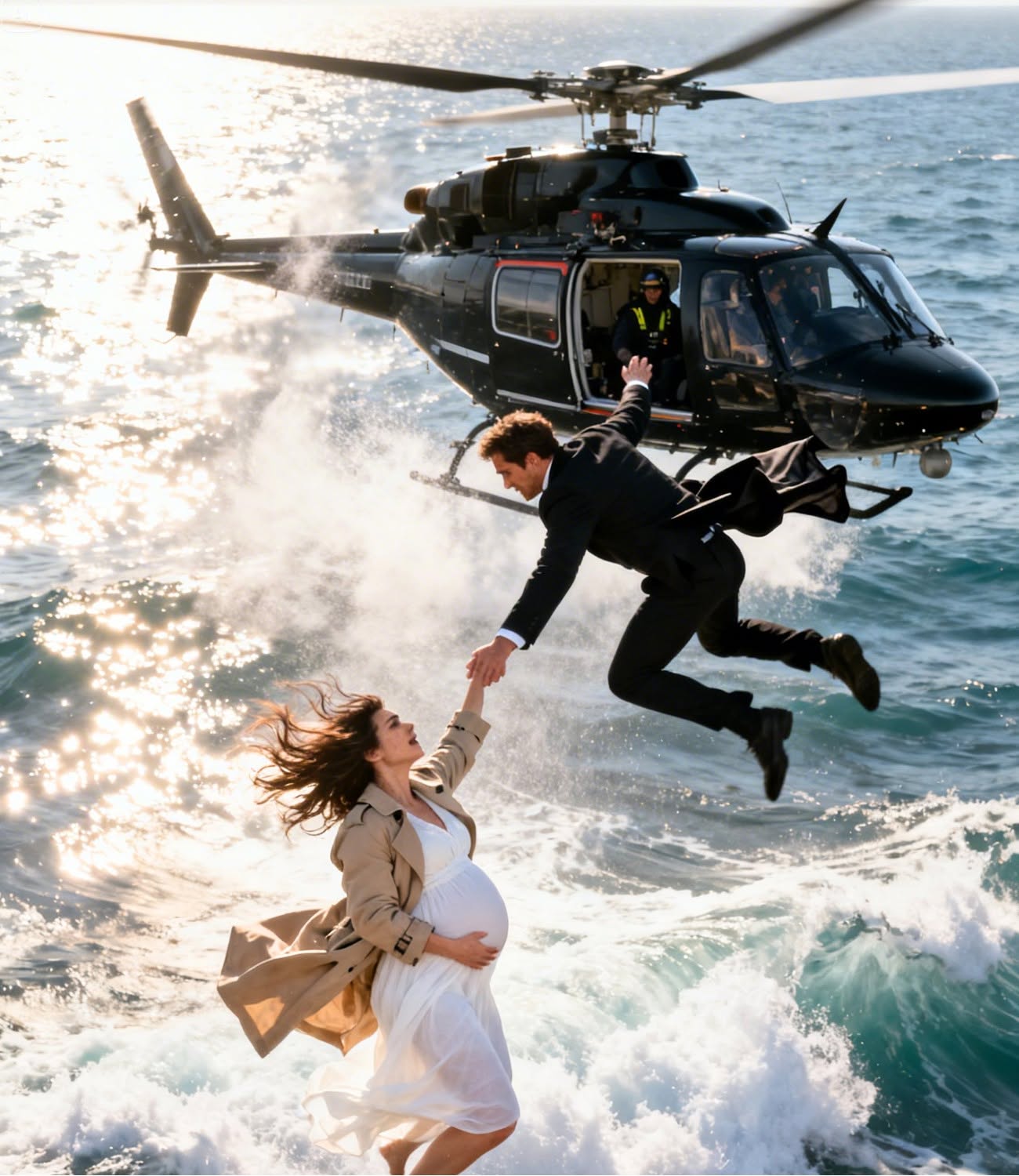 The husband pushes his pregnant, billionaire wife from a helicopter to claim the inheritance, but unexpectedly… she was already prepared.