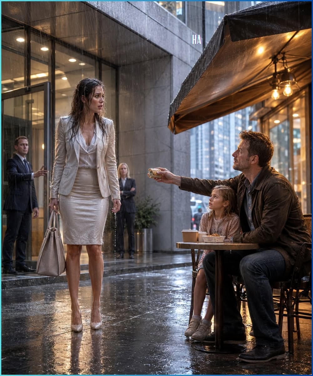 The Woman They Threw Into the Rain Owned the Company, but the Single Father Who Shared His Daughter’s Last Meal Changed Everything