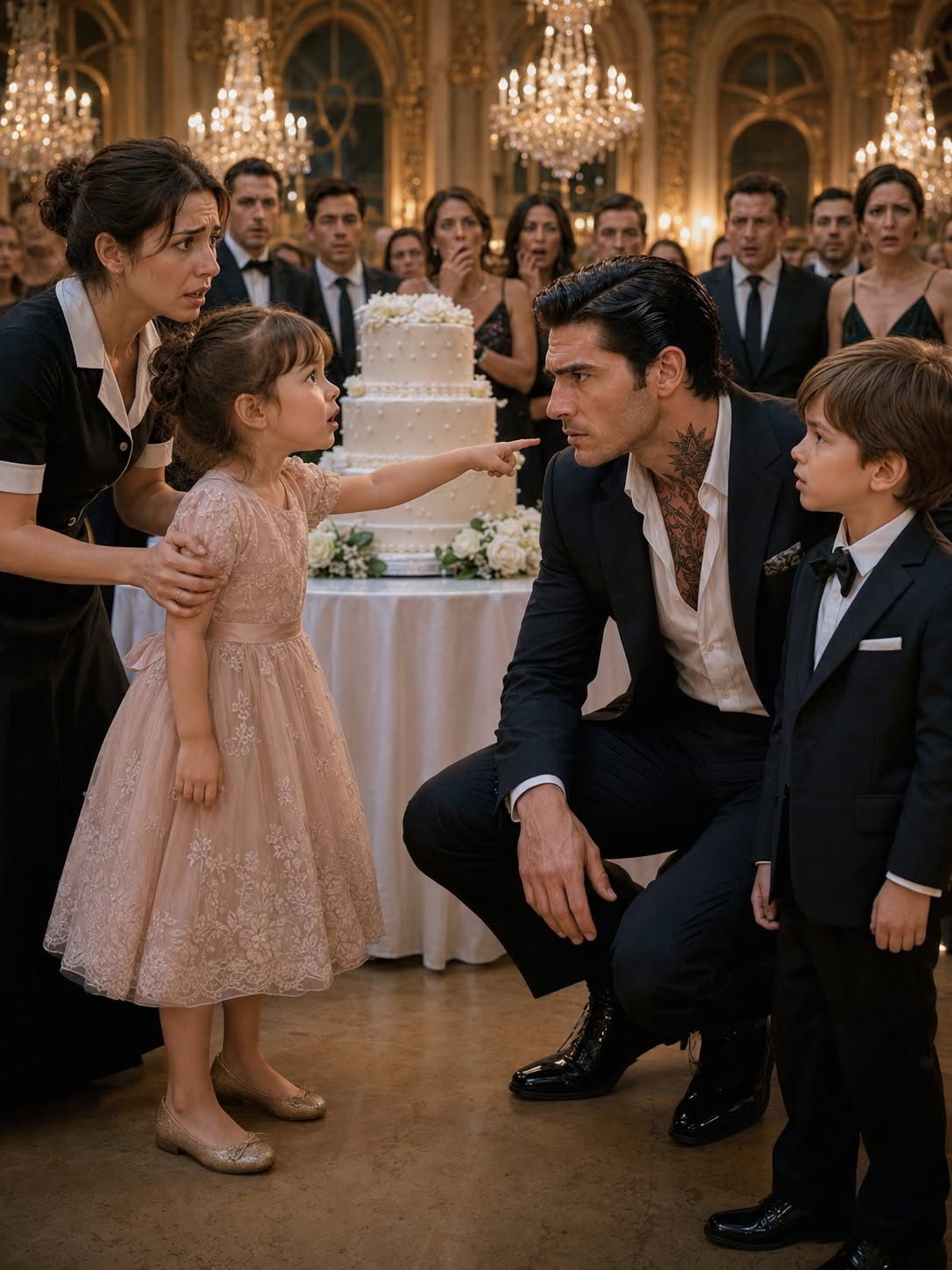 As the mafia boss reached for the cake knife, a toddler's five quiet words stopped the celebration—and exposed a betrayal that had been sitting in plain sight all along.