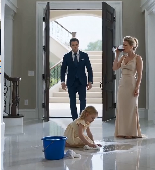 Ethan Cole came home ninety minutes earlier than planned... and found his eleven-year-old daughter scrubbing the marble floor on her hands and knees. 😳💔  The mansion on Willow Crest Drive looked flawless from the outside.