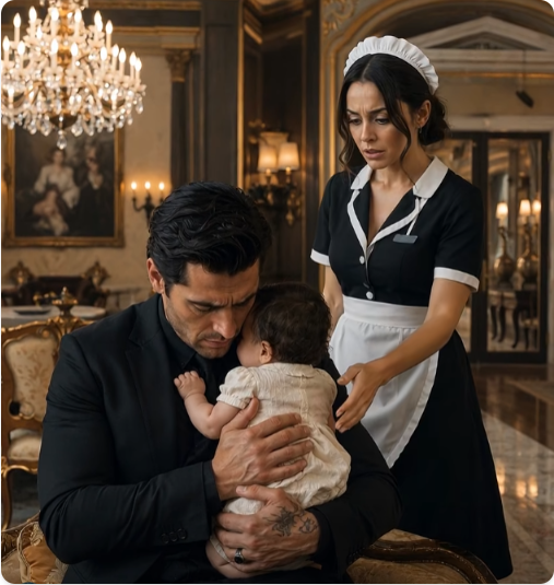 "The Syndicate Boss Froze When The Maid’s Infant Reached For Him