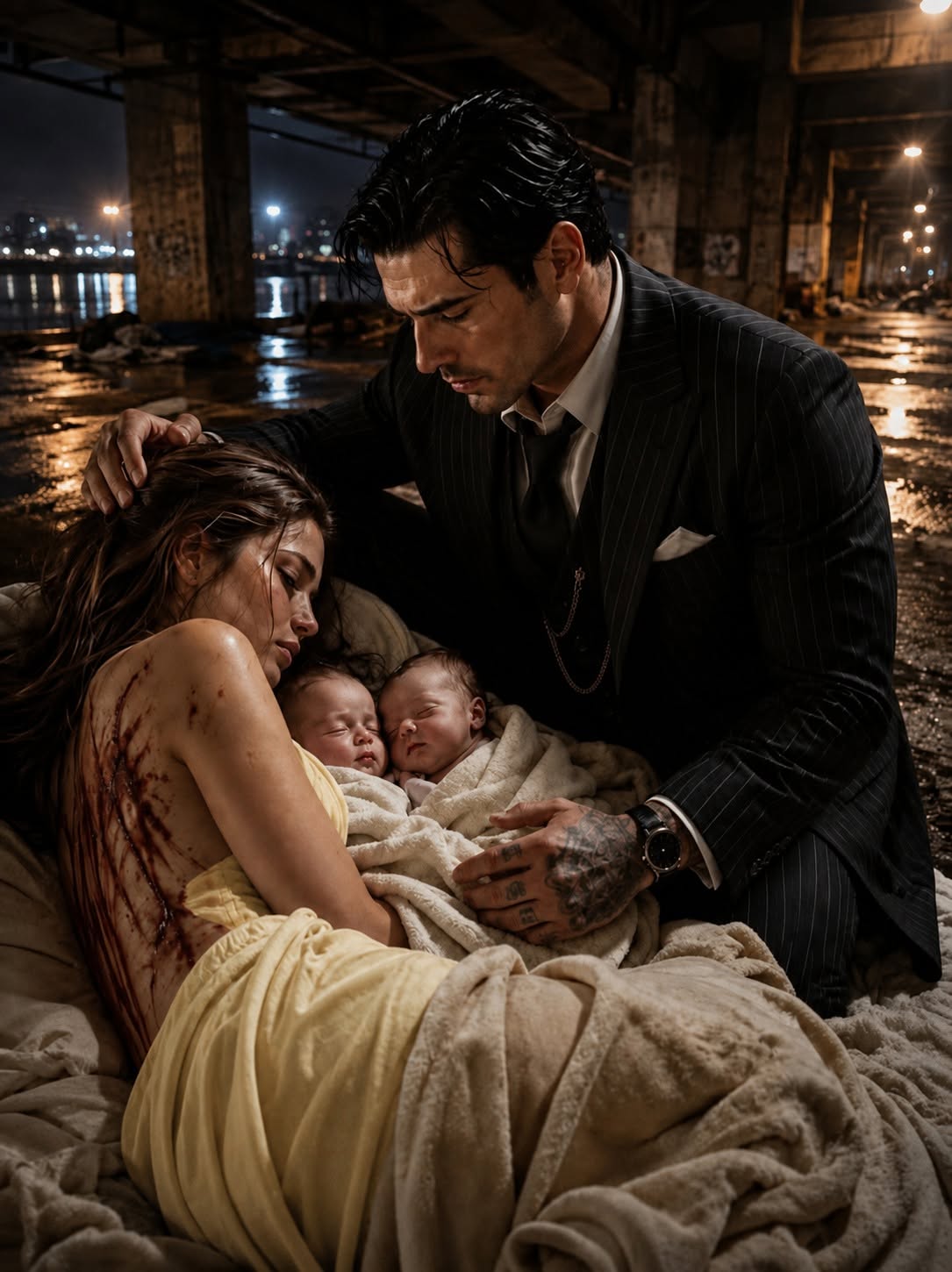 My husband had me beaten and dumped beneath a freezing New York overpass hours after I gave birth to twin girls, all because I failed to give him the son he demanded. He expected my daughters and me to disappear before morning—but the man who found us was Elias Vance, the most feared Mafia boss in the city, and the moment he carried us into his armored SUV, my husband's cruelty became his problem.