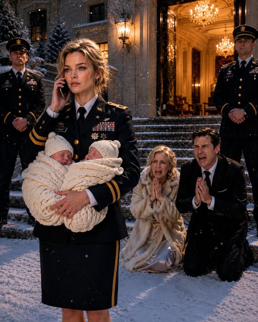 My husband threw me and our ten-day-old twin boys into the snow, called my babies illegitimate, and swore I would leave with nothing. He and his mother laughed while I stood barefoot in the freezing night—but neither of them realized the woman they had just humiliated was a U.S. Army Colonel, and one phone call was about to bring down the world they thought they controlled.