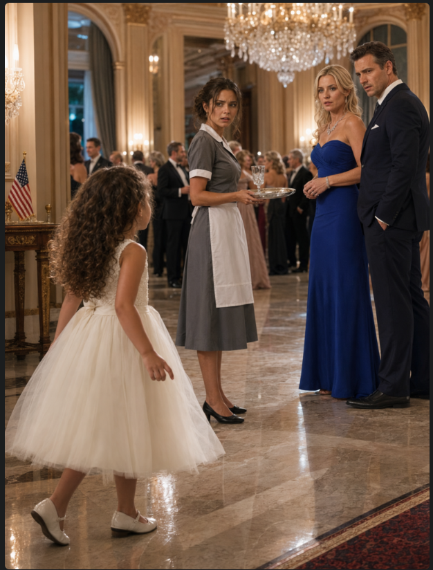 434 At her father’s engagement banquet, little Sophie pointed past the diamond ring, past the gold dress, past every smiling guest… and chose the waitress. “I want Anna,” she said. Vivian’s smile disappeared so fast it felt like the whole room had caught her secret, because that child had just named the one woman who knew what was locked inside the east wing. 🗝️