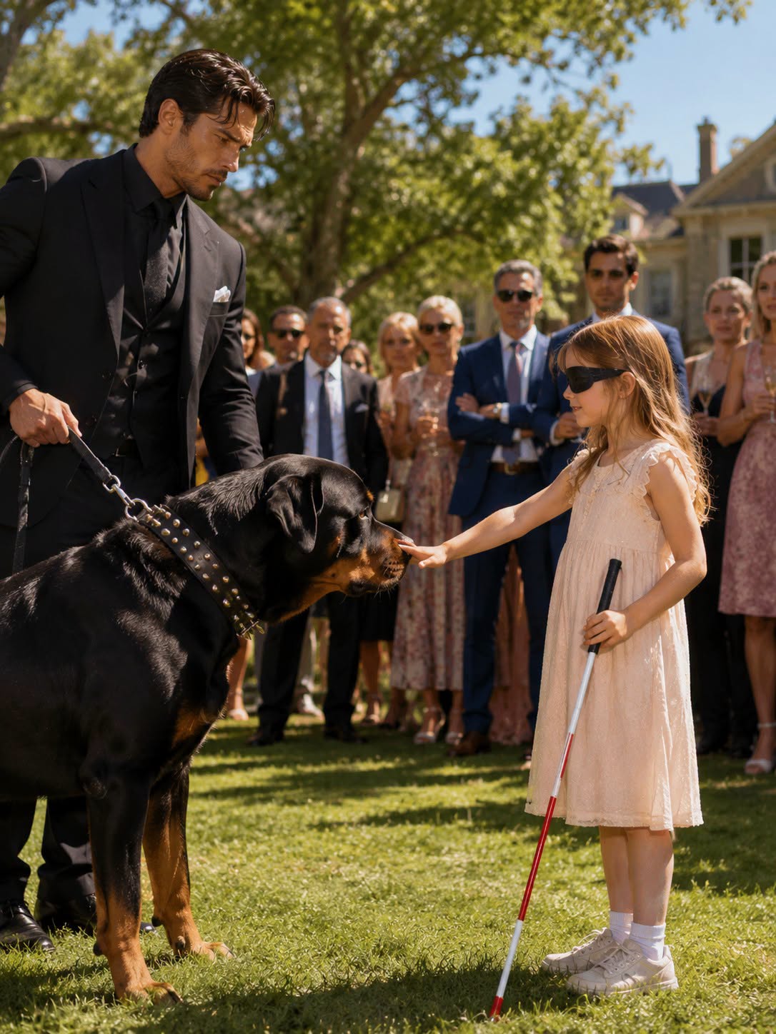 628 Nobody had ever survived more than a few seconds near Raleigh, the Mafia boss’s most feared attack dog, so when a blind little girl walked toward him without fear, the entire arena held its breath—and what happened next left even the ruthless Mafia boss speechless.