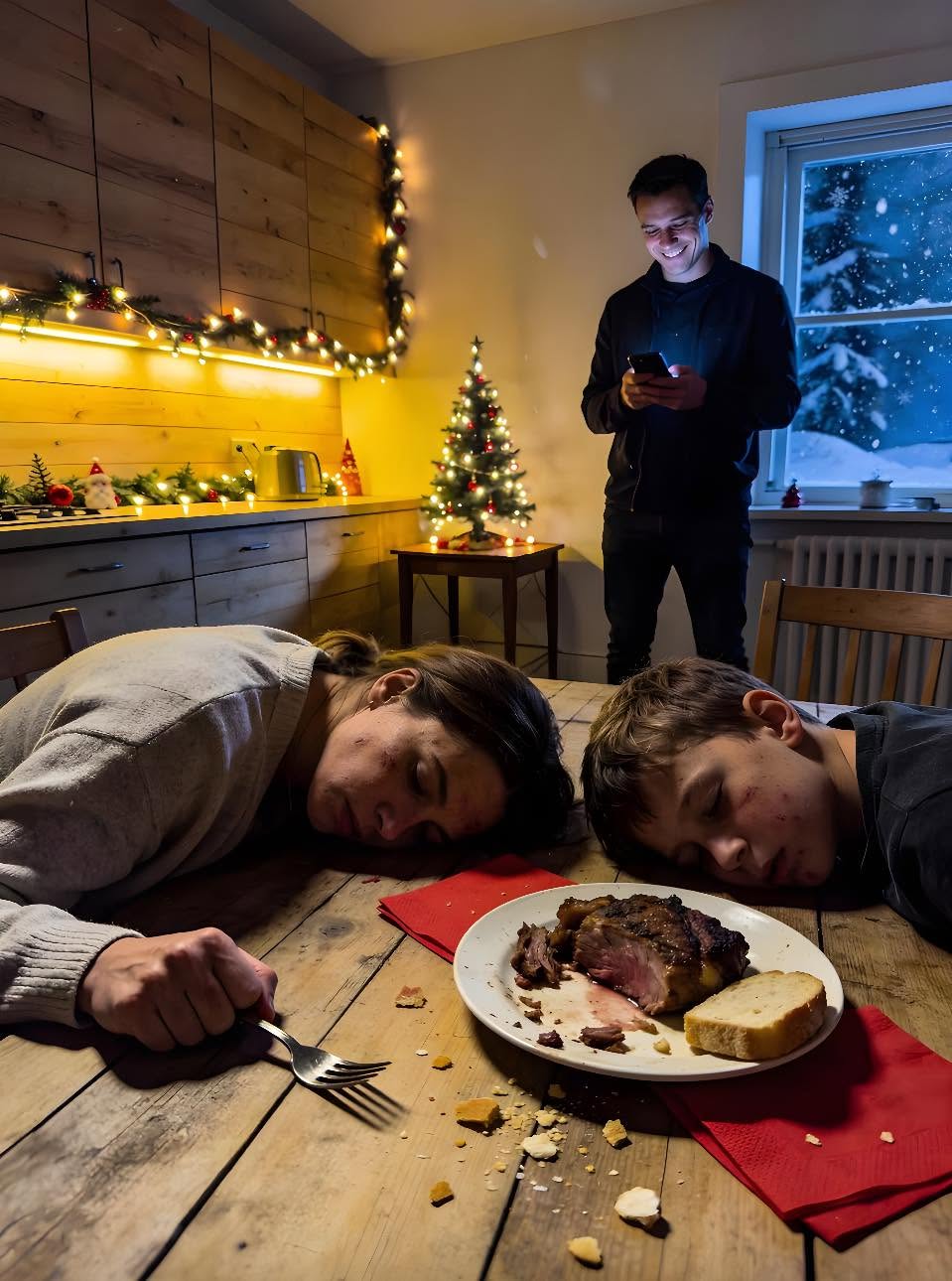 My husband cooked dinner that evening, and seconds after my son and I finished eating, we both collapsed from sudden exhaustion. I forced myself to lie perfectly still, as if I’d passed out, and that’s when I heard him whispering on the phone