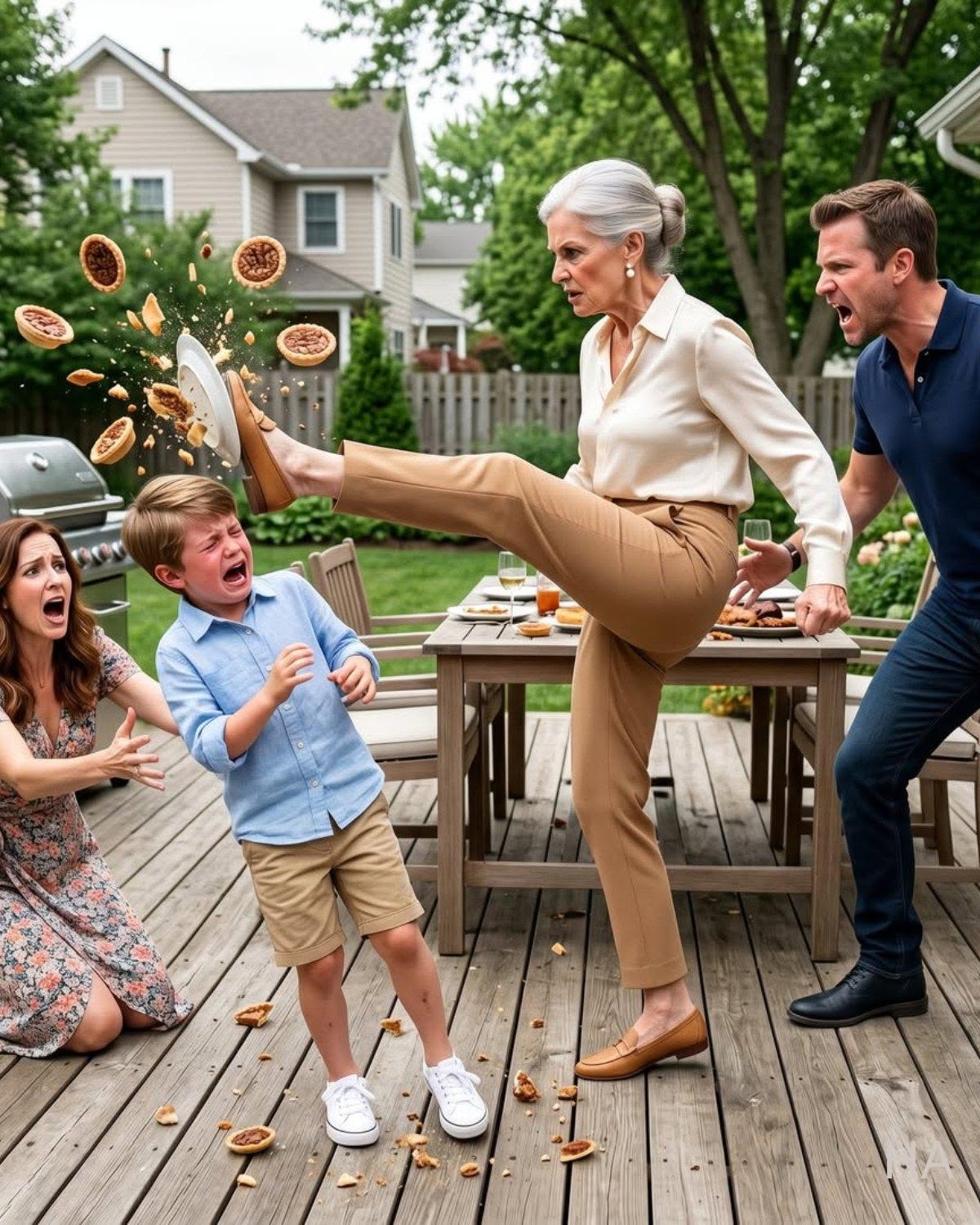 My Mother-in-Law Kicked My Son’s Homemade Pecan Pies and Said, “I’m Not Your Grandma”… But She Didn’t Expect My Husband to Throw Her Out Forever