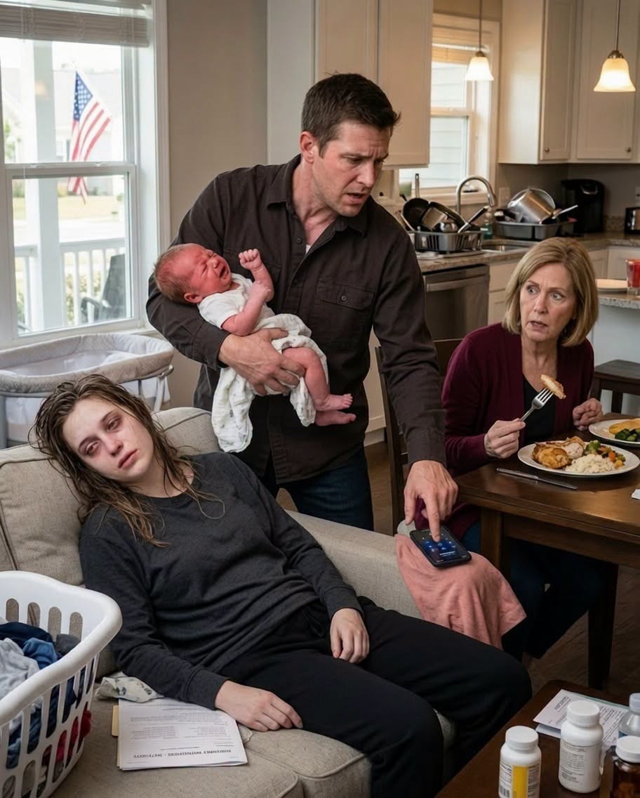 I came home early and found my wife fainting on the sofa while my mother sat nearby, ignoring the baby’s frantic cries and eating a meal my wife had been forced to cook. My mother looked at her unconscious body and muttered, “Drama queen