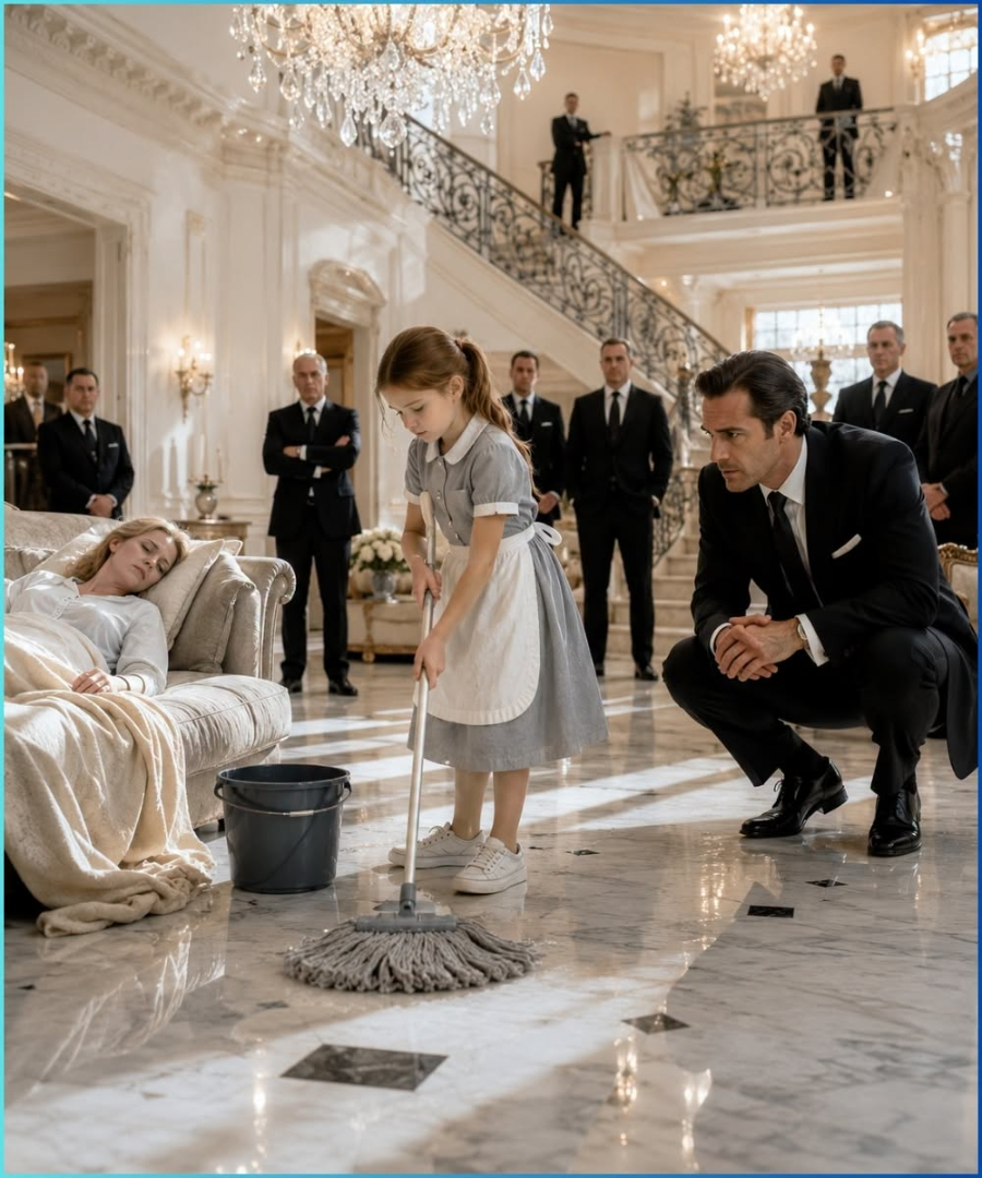 A Six-Year-Old Took Her Sick Mother’s Cleaning Shift, and the Mafia Boss’s Response Left the Entire Mansion in Tears