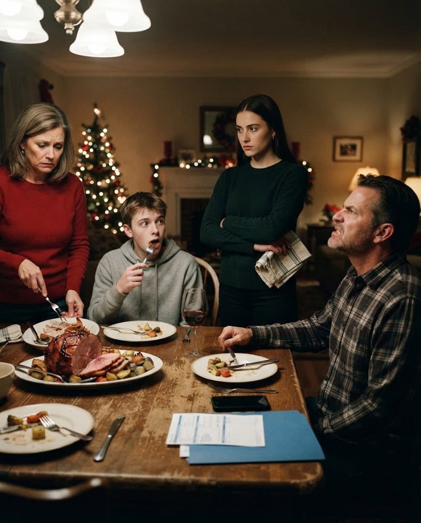 At Christmas dinner, my father slammed a knife onto the table and said, “You’re a burden. Get out.”