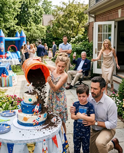 My Father Bribed My 11-Year-Old Niece With a New Phone to Destroy My Son’s Eighth Birthday Cake—As Thirty-Two Guests Walked Out and My Boy Sat Silently on the Porch, He Called It a “Family Lesson”… He Had No Idea the First Message Arriving on That Phone Would Unravel Years of Secrets