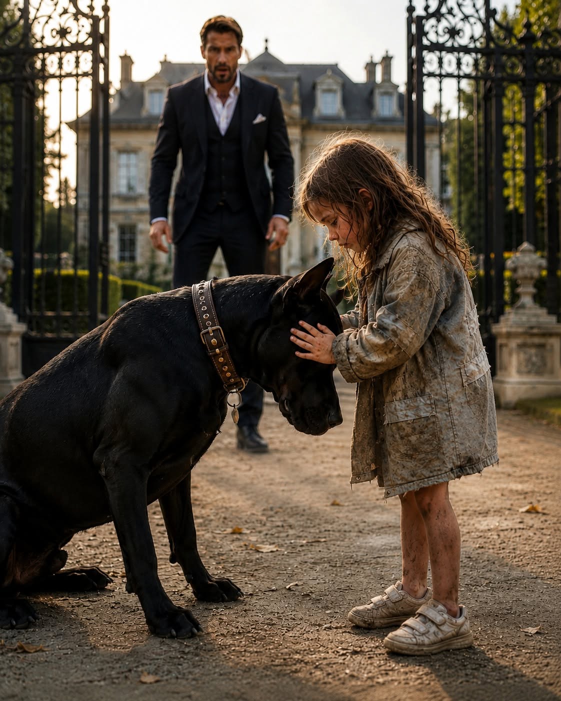 The billionaire’s deadliest guard dog dropped to his knees in front of a freezing little girl everyone expected him to tear apart