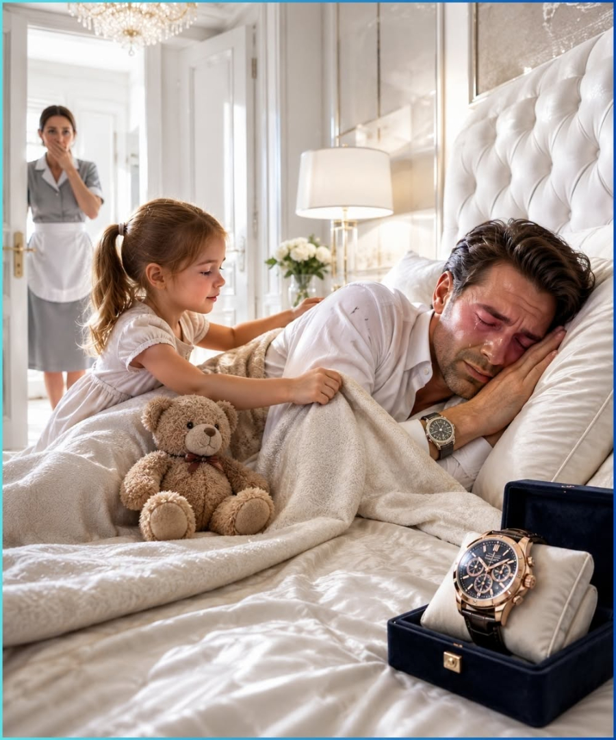 The Billionaire Pretended to Sleep Beside a Million-Dollar Watch, but What His Housekeeper’s Little Girl Did Made Him Break Down in Tears