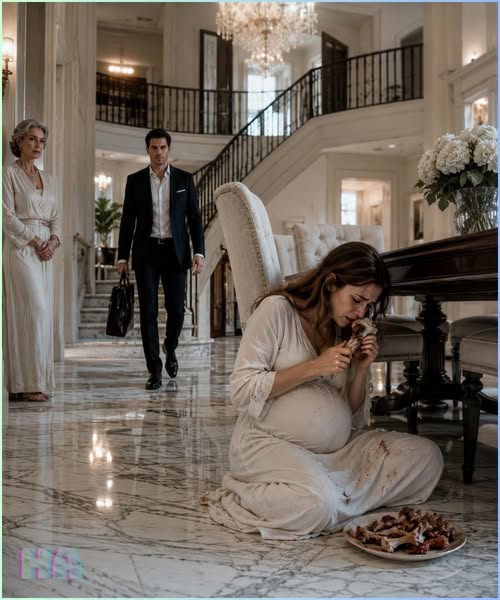 The Billionaire Boss Came Home for a Forgotten Contract and Found His Eight-Month-Pregnant Wife Eating Bones Under the Table Until a Hospital Report Revealed Why His Mother Needed the Baby Alive