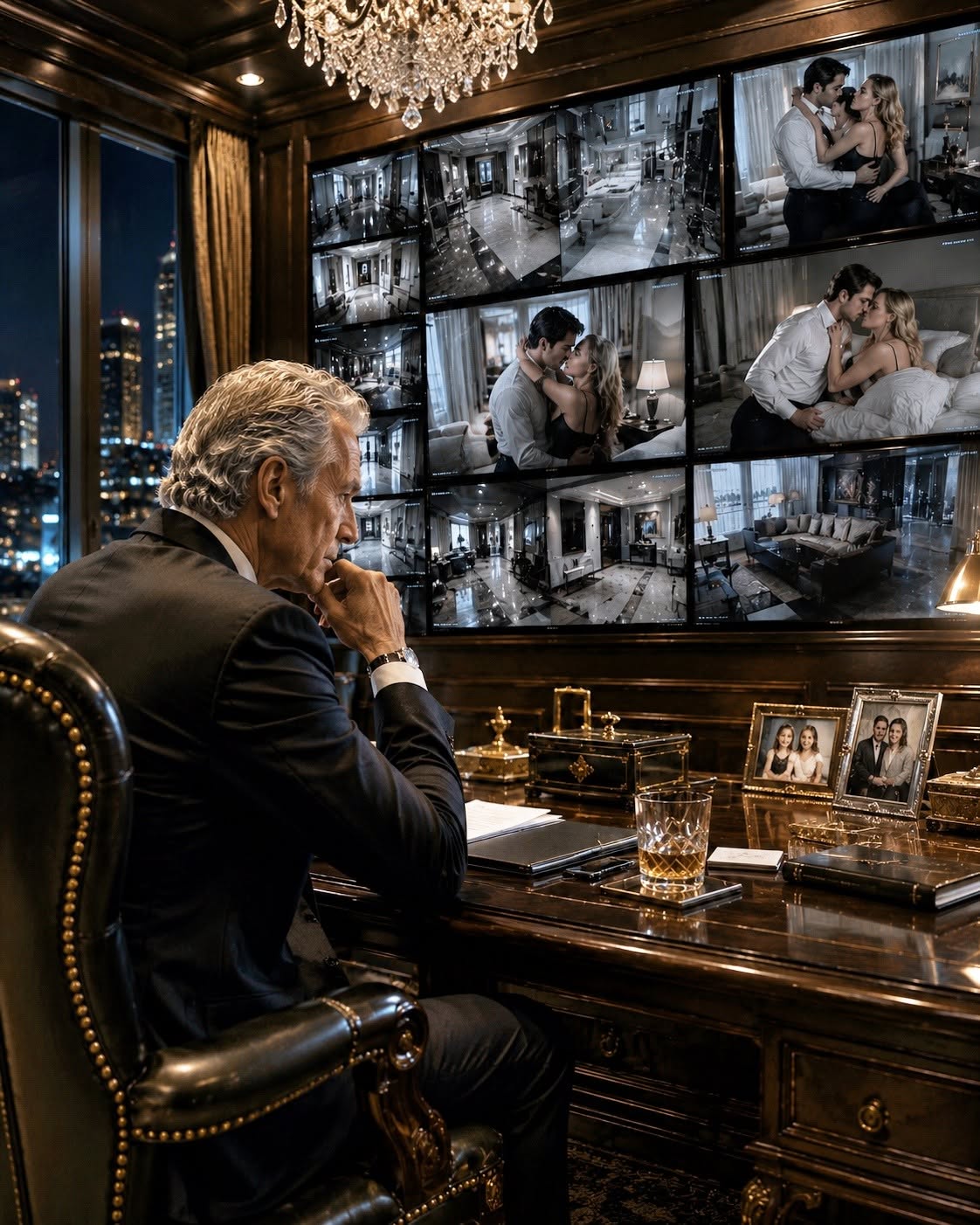 3The billionaire pretended to go to Europe... But what he saw on the hidden cameras between his housekeeper and his daughters left him frozen.