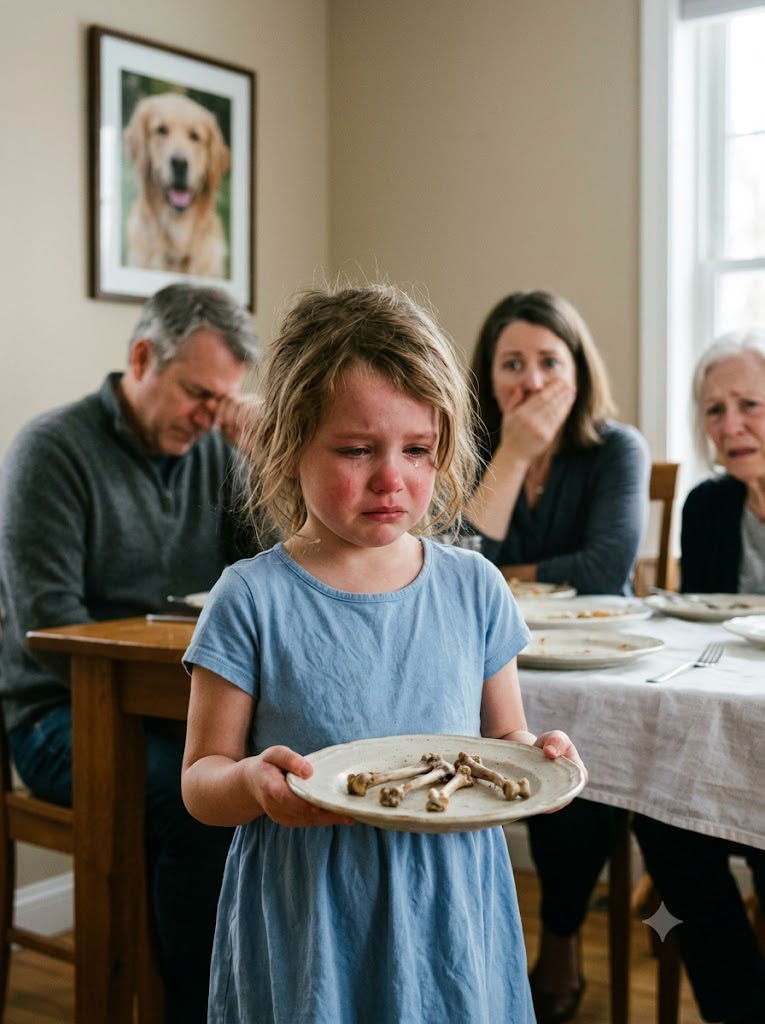 After my in-laws turned my 11-year-old daughter's puppy into her dinner, my mother-in-law forced her to sit at the table. “That dog is gone! Stop crying and eat your dinner!” she snapped. When my daughter silently pointed me toward the note taped to her bedroom door, every bit of color drained from my face. I didn't cry. I didn't argue. I quietly took one photo and sent it to one person. By the following morning, an unexpected visitor arrived at their front door, wiping the smug smiles off their faces... but that was only the beginning.