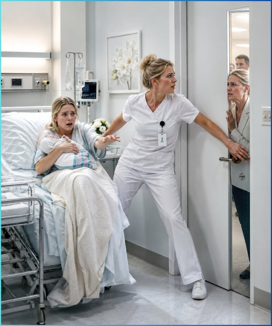 The Nurse Hid Her and Her Newborn Behind a Locked Door, and the Whisper Outside Exposed a Family’s Darkest Plan