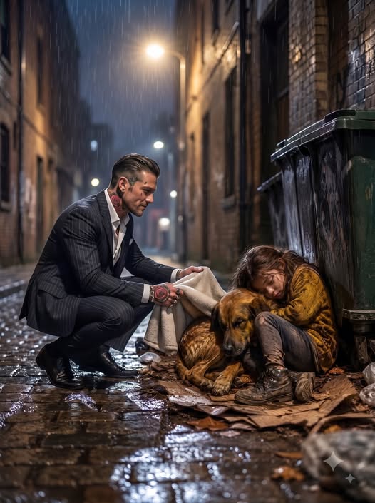 A ruthless mafia boss stopped in his tracks when a starving dog refused to let him get near a little girl sleeping on a pile of trash. Seconds later, the child whispered that her dying father had sent her to find the one man the entire city feared—and what she pulled from beneath her sweater changed that feared criminal's life forever.