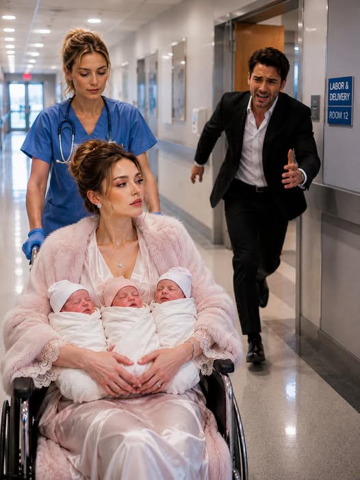While I was bleeding out during an emergency C-section to save our triplets, my husband shut off his phone and cut a celebration cake with the woman he swore was “just an old friend.” Four days later, he arrived at the hospital expecting forgiveness—but one question from a nurse revealed that the family he abandoned had vanished.