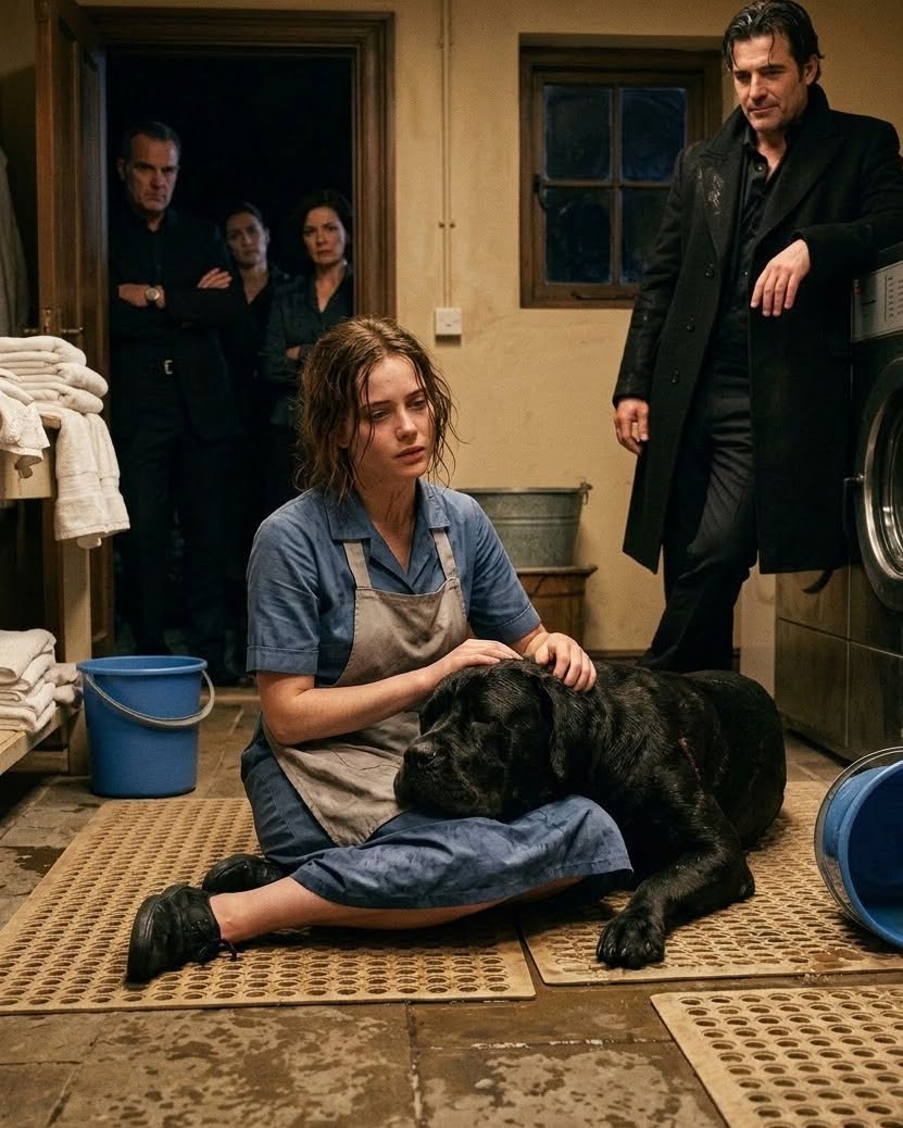 The clumsy maid accidentally drenched the mafia boss’s savage dog—but when the animal refused to leave her side, everyone in the mansion knew something terrifying had changed.