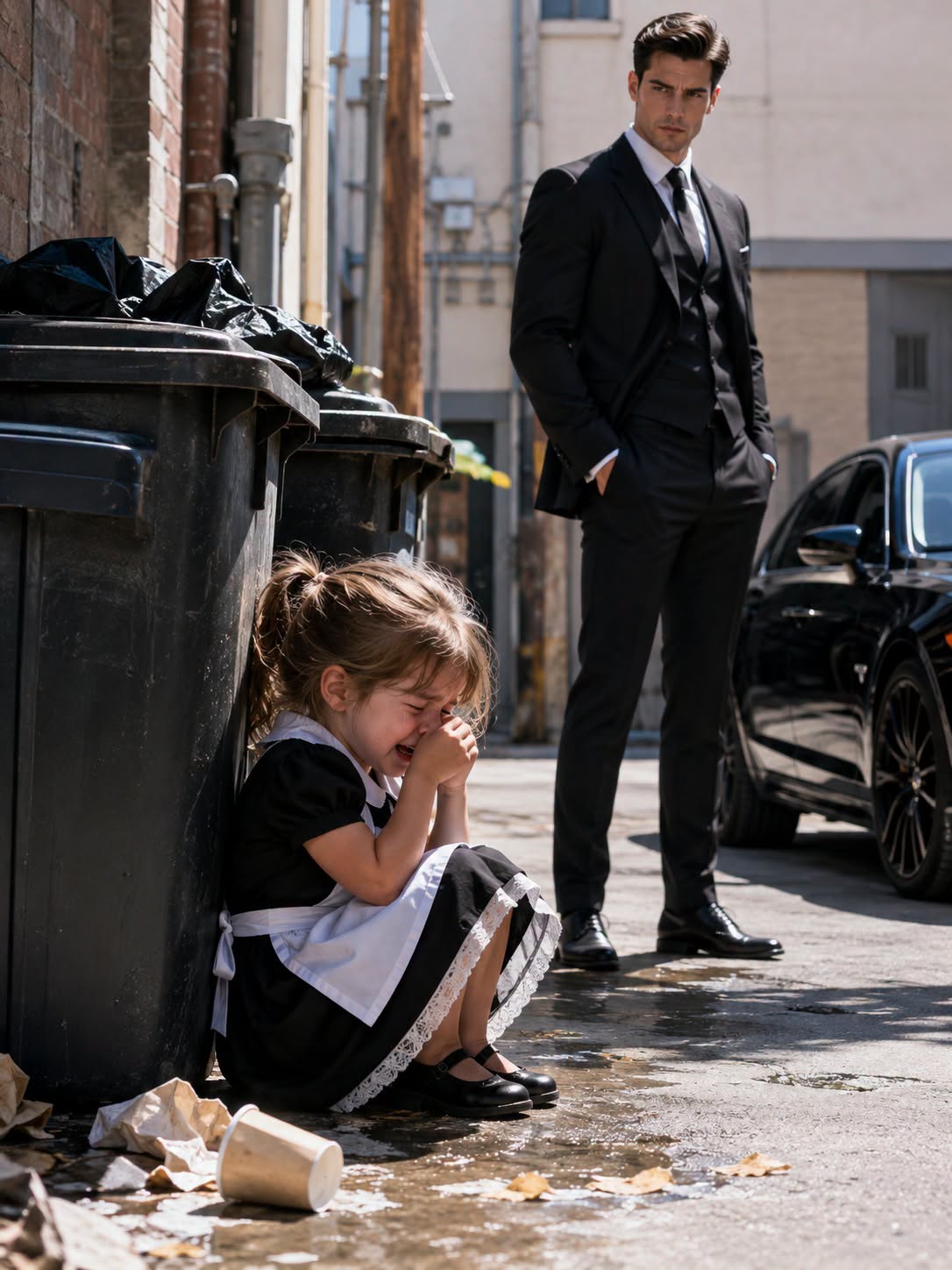The Maid's Toddler Cried Alone Behind the Trash Cans—Unaware the Mafia Boss Heard Every Broken Word