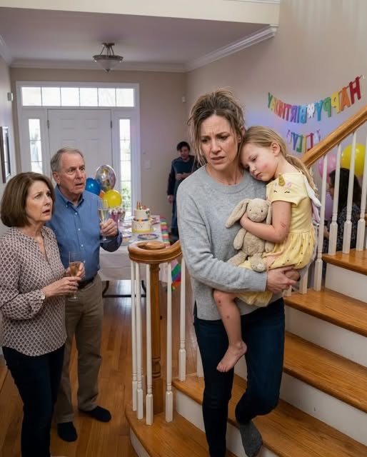 My own parents attacked my sleeping six-year-old and crushed her face just for my niece’s birthday pictures. They raised their glasses and laughed, “At last, she’ll look as worthless as she truly is.” I didn’t argue with them—I called 911 as sirens flooded their flawless front lawn.