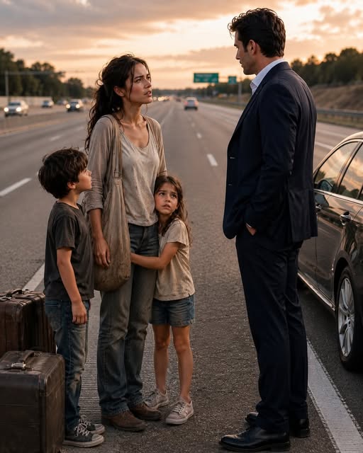 I was stranded on a deserted Arizona highway with two hungry children, forty-seven cents to my name, and no way home when a billionaire’s black sedan stopped beside us. I begged him for any job that could put food on my kids’ plates, but his answer stole the air from my lungs. “I can give you a home, security, and my last name,” he said quietly. “The only position I have is as my wife.”